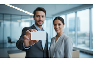 Businessman in suit holding out, a Business Photo by Igor Tichonow