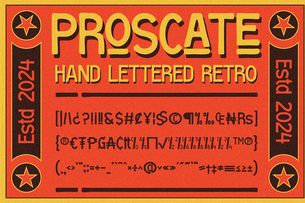 Proscate - Hand Lettered Retro, a Sans Serif Font by MaikoHatta (Photo 7 of 7)