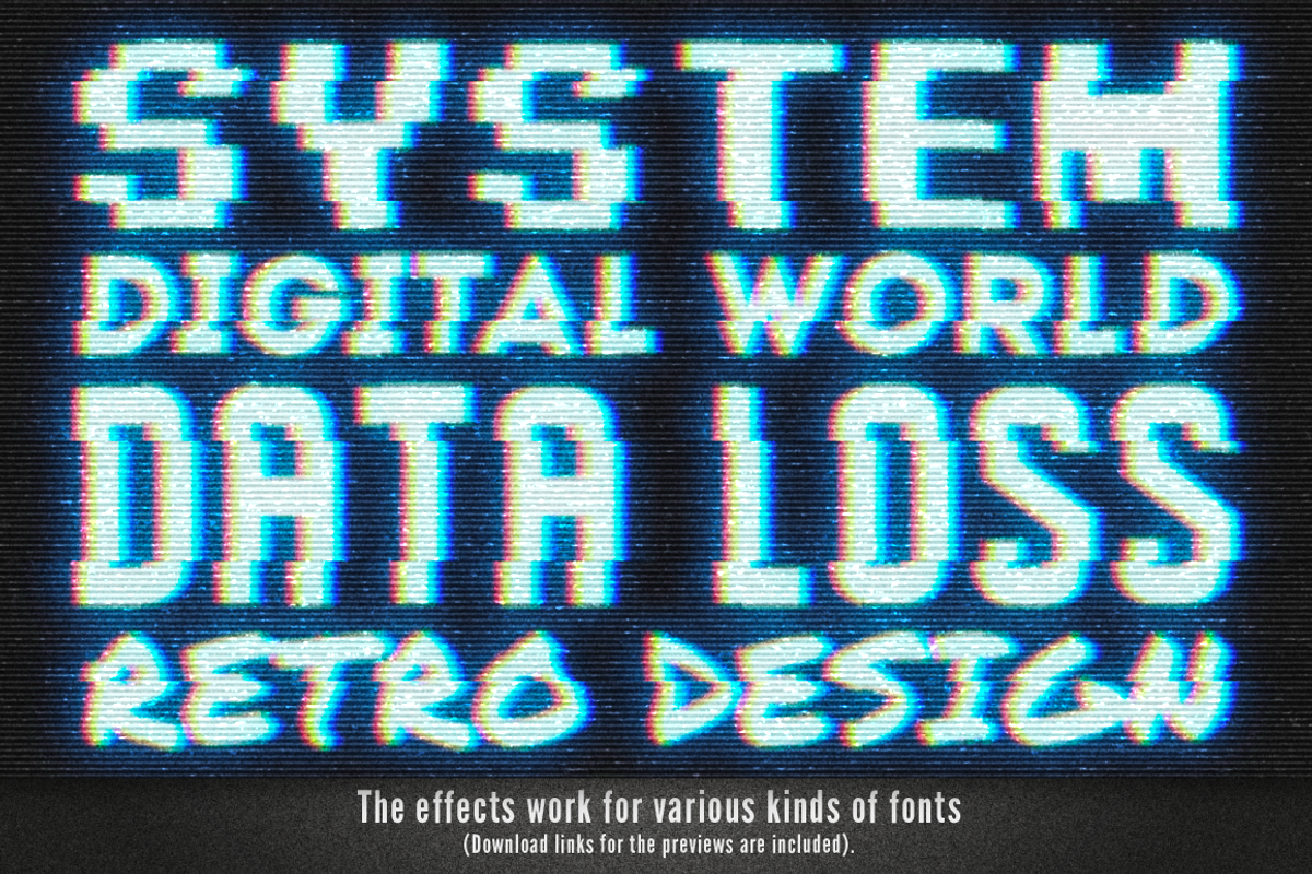 Glitch text effects for Photoshop, a Layer Style Add-On by MiksKS (Photo 10 of 12)
