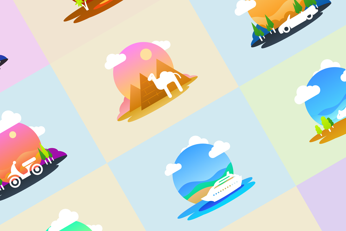 Travel Illustration Set, an Illustration by Amazing Custom Icons (Photo 3 of 7)