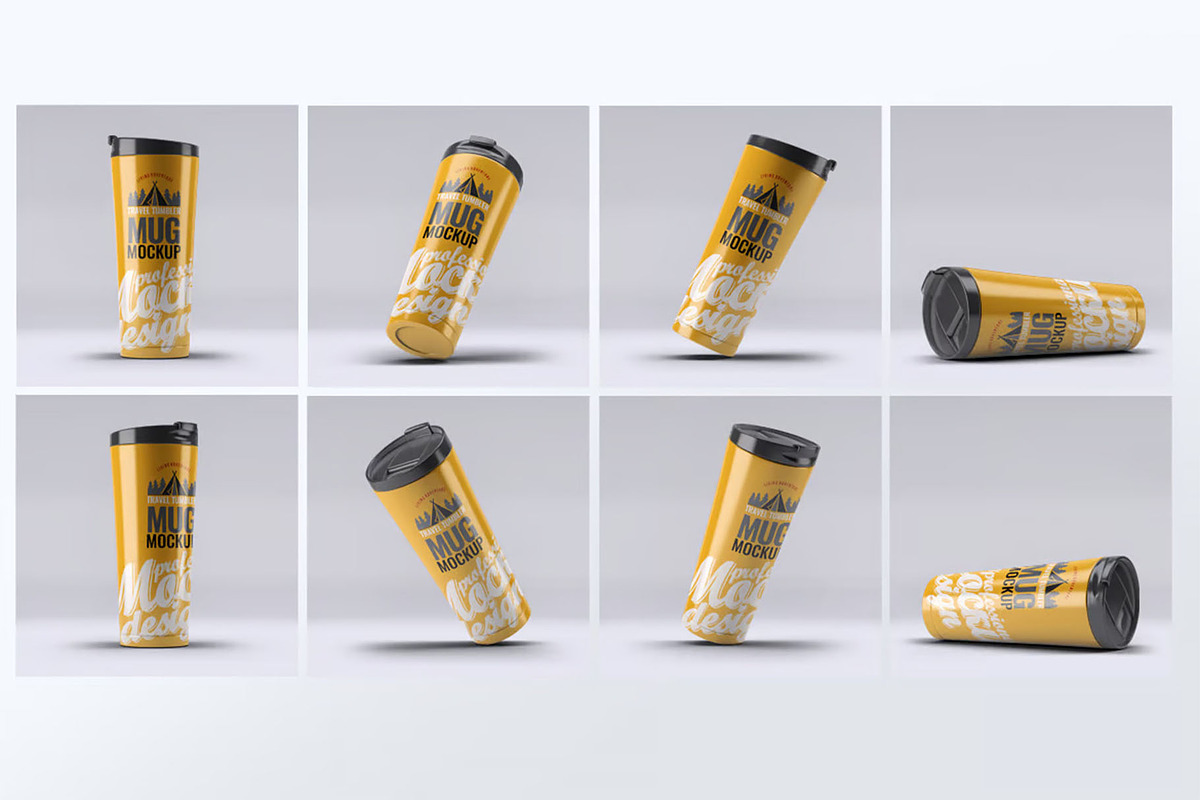 Travel Tumbler Mug Mock-Up, a Product Mockup by DesignRushMarket (Photo 1 of 7)