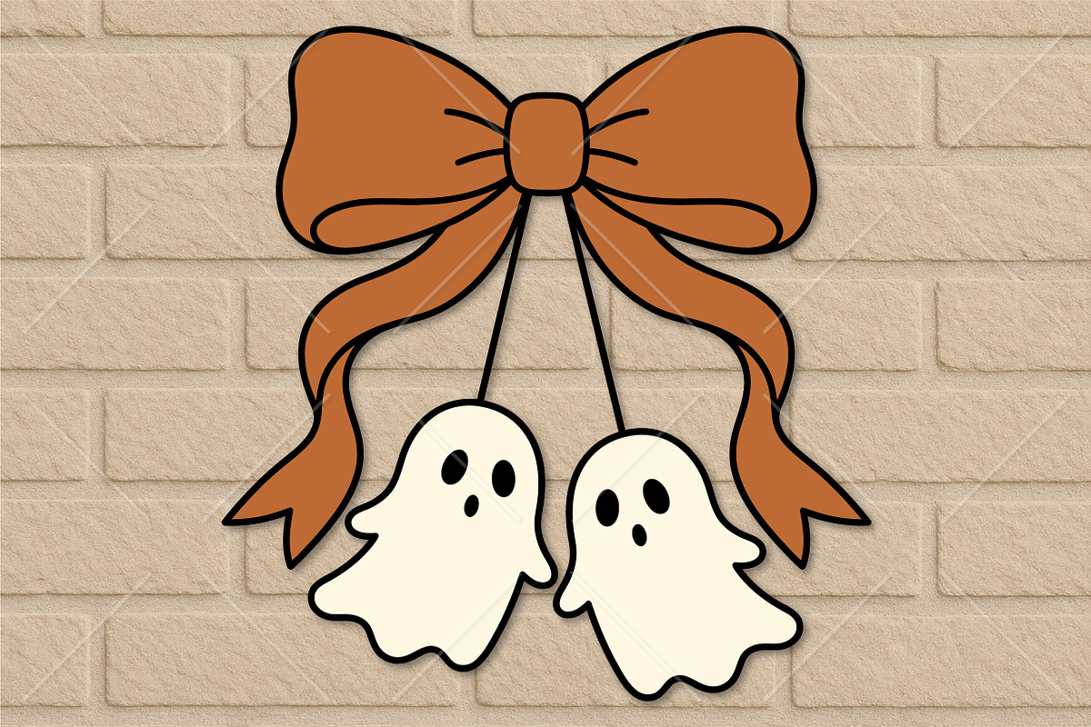 Halloween Ghost Bow Laser Cut SVG, an Object Graphic by Canvas Craft (Photo 2 of 3)