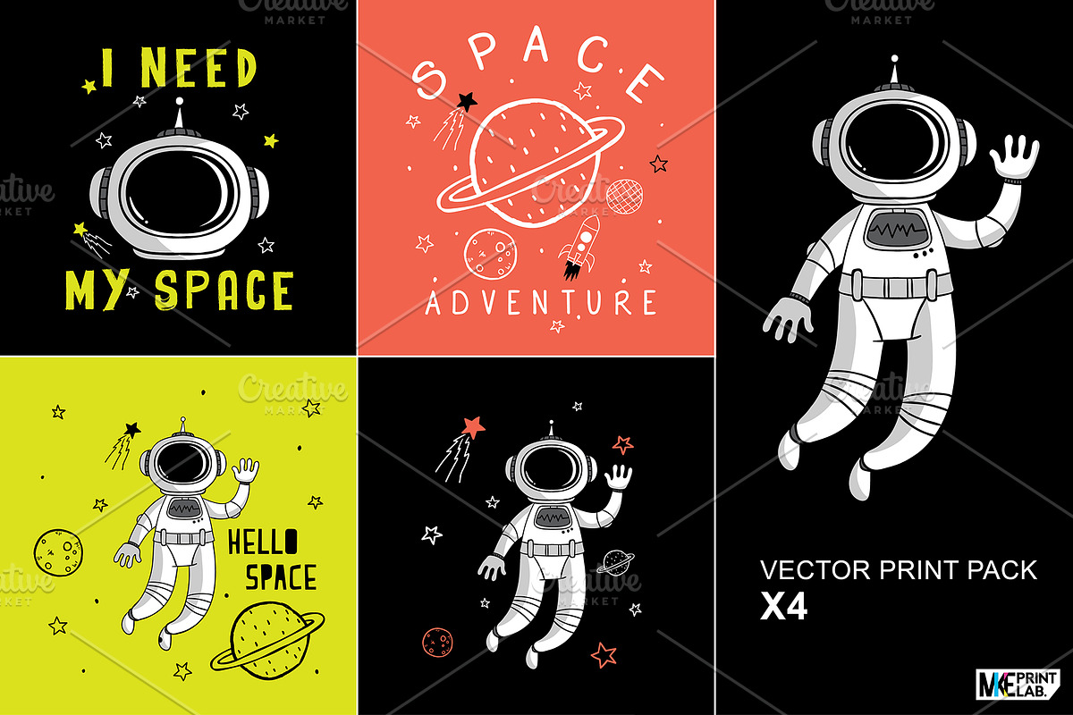 SPACE ADVENTURE VECTOR PRINT PACK, an Illustration by MKE Print Lab.