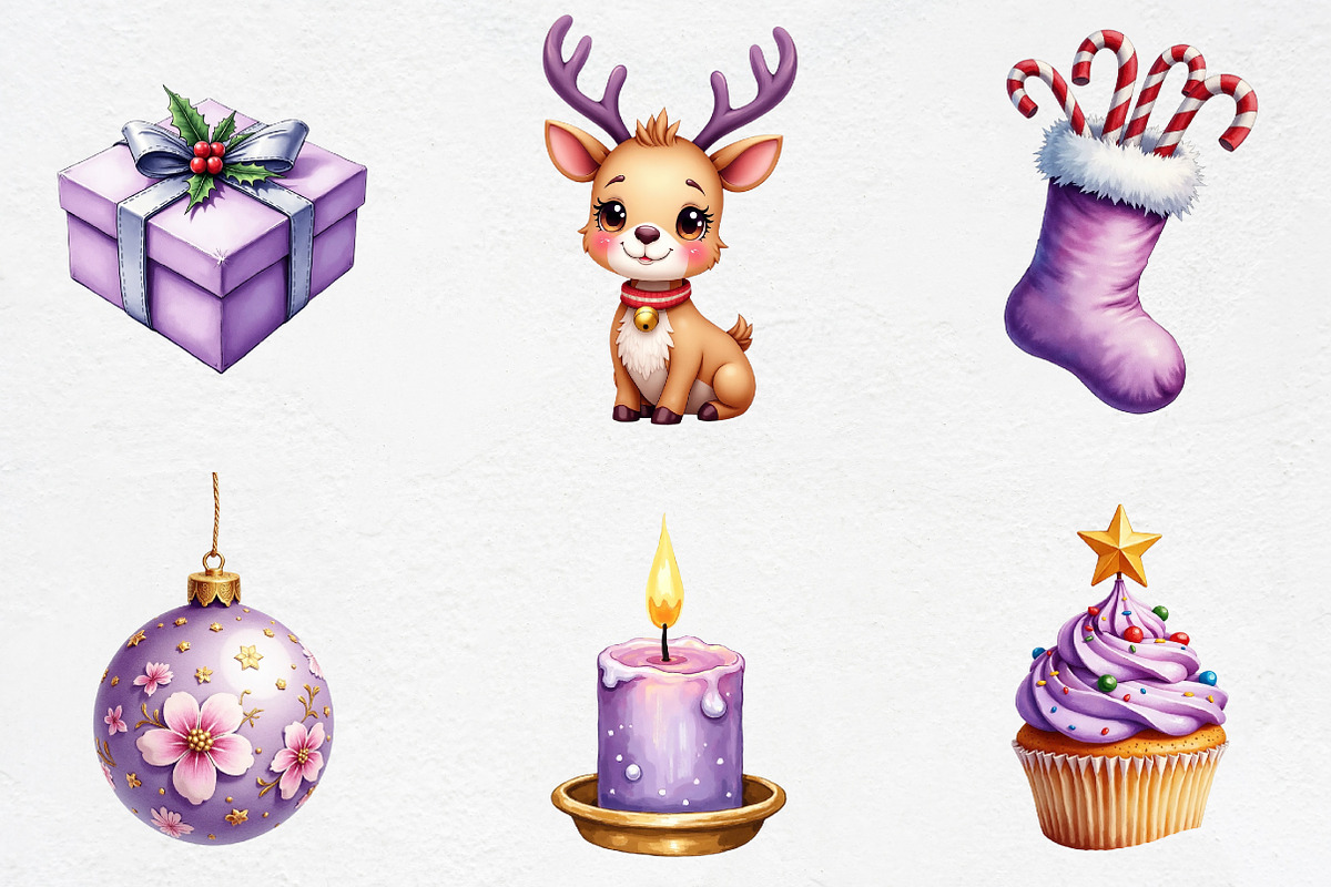 Pastel Purple Christmas Sublimation, an Illustration by CrexoraLab (Photo 3 of 5)