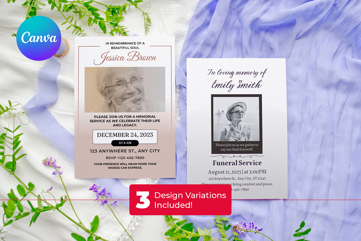 Funeral Invitation Canva Template, a Design Template by Snapybiz (Photo 9 of 10)
