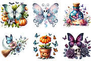 Halloween Butterfly Garden Clipart, an Illustration by DreamArtGraphic (Thumbnail 2 of 5)