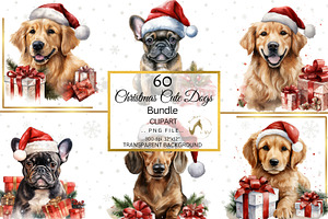 Christmas Dogs Clipart Bundle