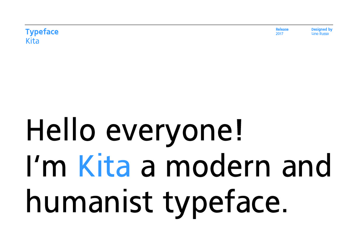 Kita - Humanist sans-serif typeface preview 2