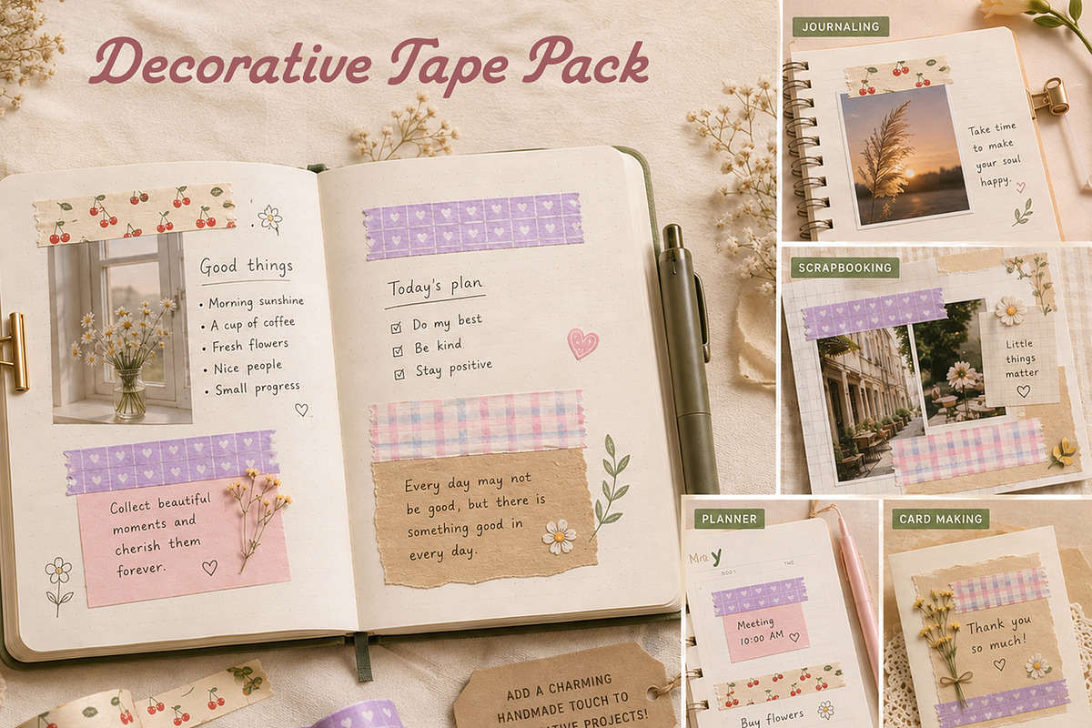 18 Decorative Tape Pack, an Object Graphic by Jiwstudio (Photo 2 of 4)