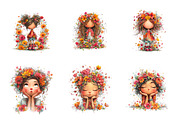 Whimsical girl and flower spring PNG, an Illustration by SinaCreation (Thumbnail 7 of 11)