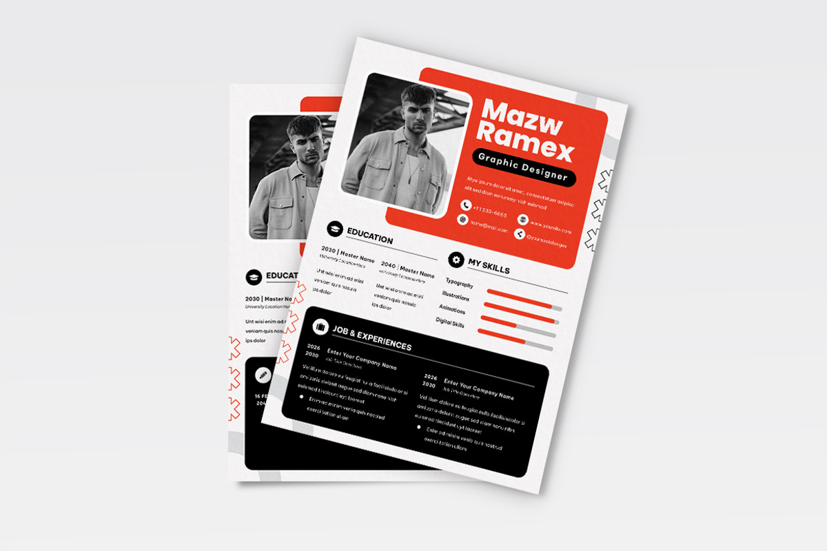 Modern Resume CV, a Resume Template by iDoodle Studio (Photo 3 of 4)