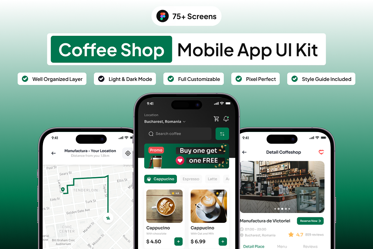 CoffeeQu - Coffee Shop App UI Kit