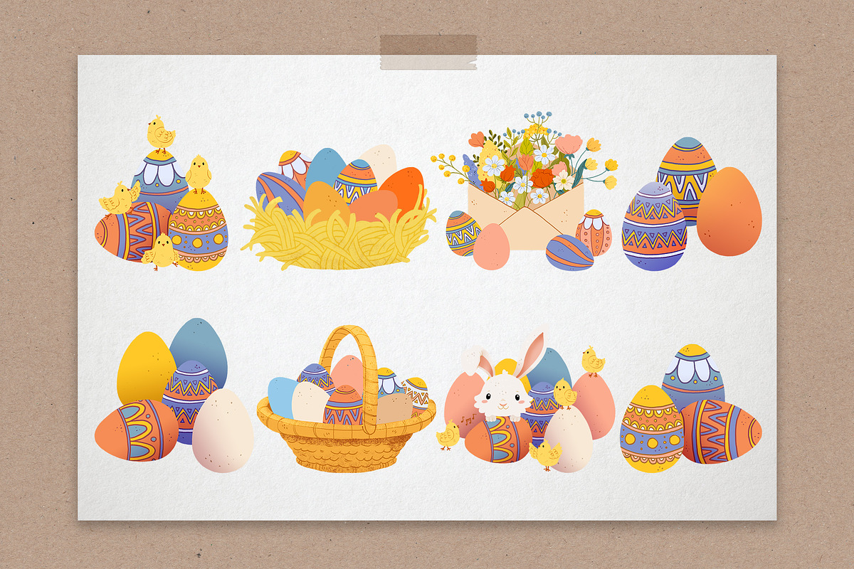 Easter Eggs Clipart, a Seasonal Illustration by LukaJreym (Photo 2 of 9)