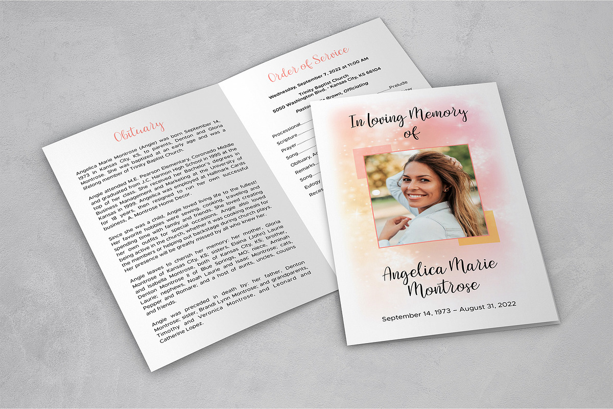 Colorful Funeral Program Template, a Templates & Theme by Studio Reena (Photo 1 of 4)