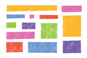 Colorful crayon frame box shapes, a Texture Illustration by YuliiaOsadcha