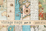 Vintage Maps Digital Paper, a Pattern Graphic by ZephyrDigital (Thumbnail 1 of 2)