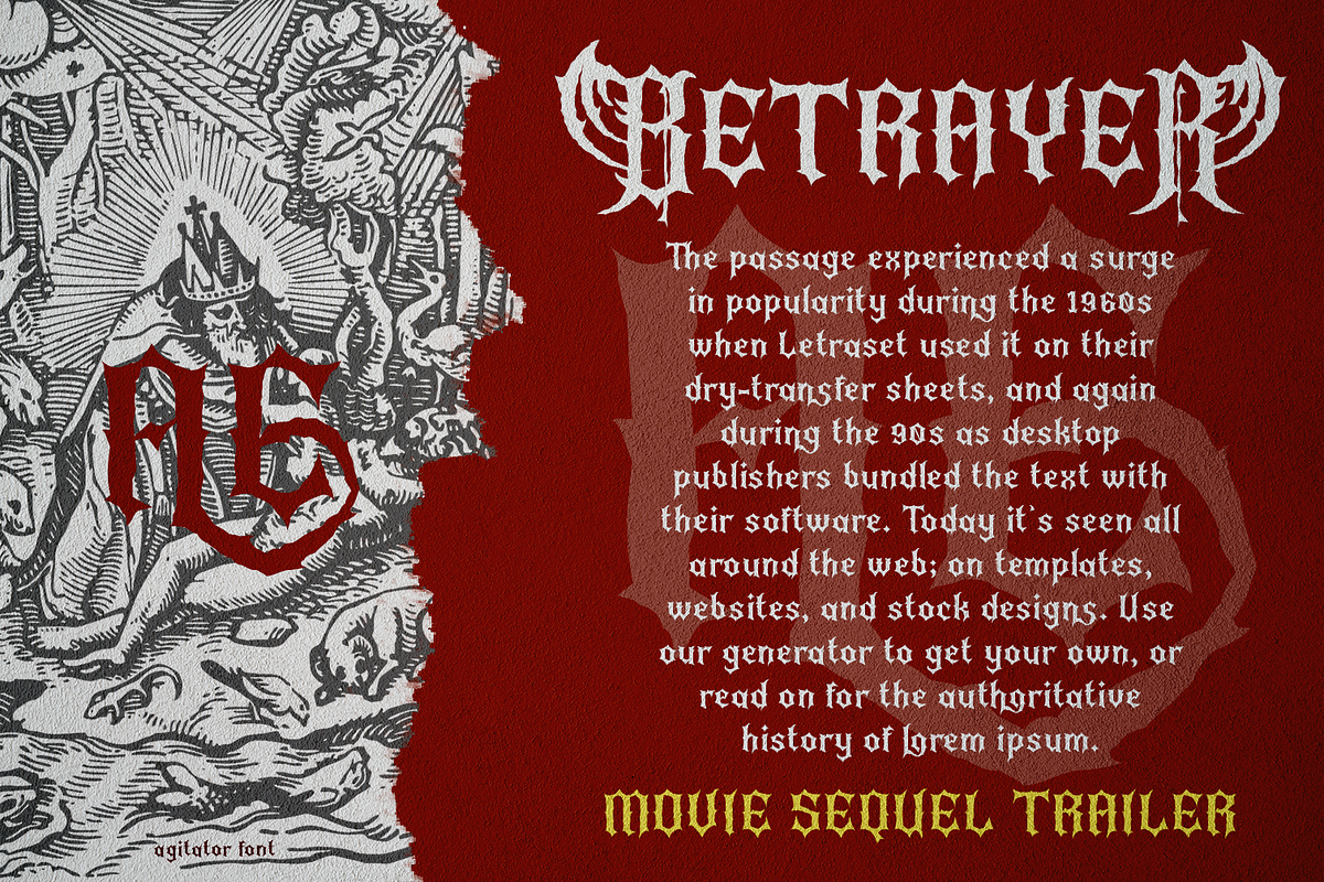 Agitator Blackletter Font, a Blackletter Font by madeDeduk (Photo 3 of 10)