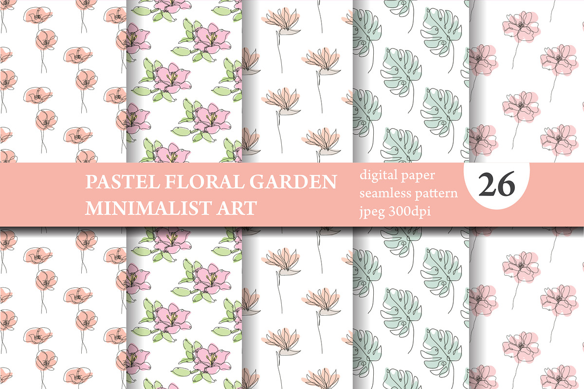 26 Floral Seamless Patterns Set, a Pattern Graphic by Sunset&Sea Design (Photo 1 of 6)