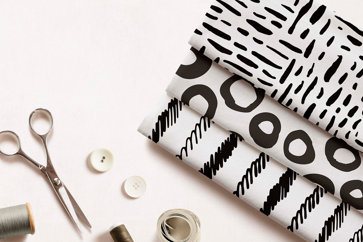 Hand drawn ink brush strokes Pattern, a Pattern Graphic by Digital Studio (Photo 2 of 4)