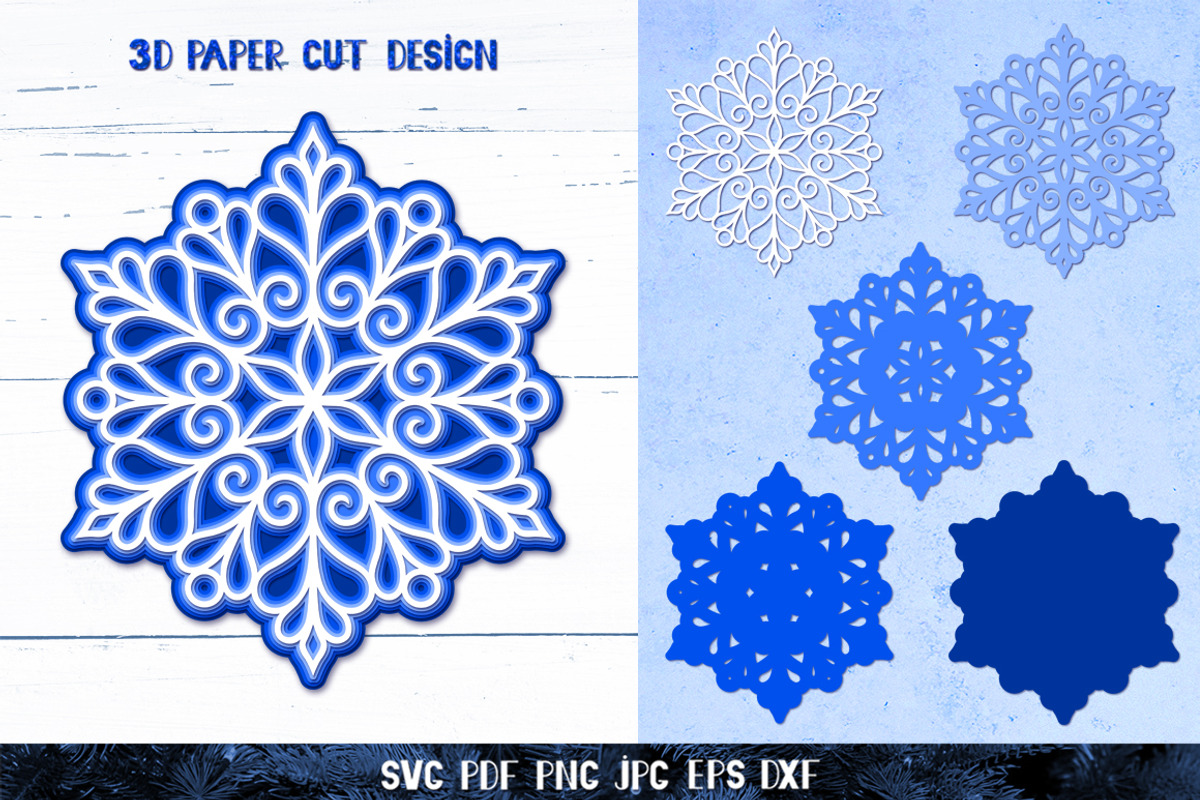 3D Snowflake Paper Cut Collection, a Graphic by Digital_Craftyfox (Photo 14 of 19)
