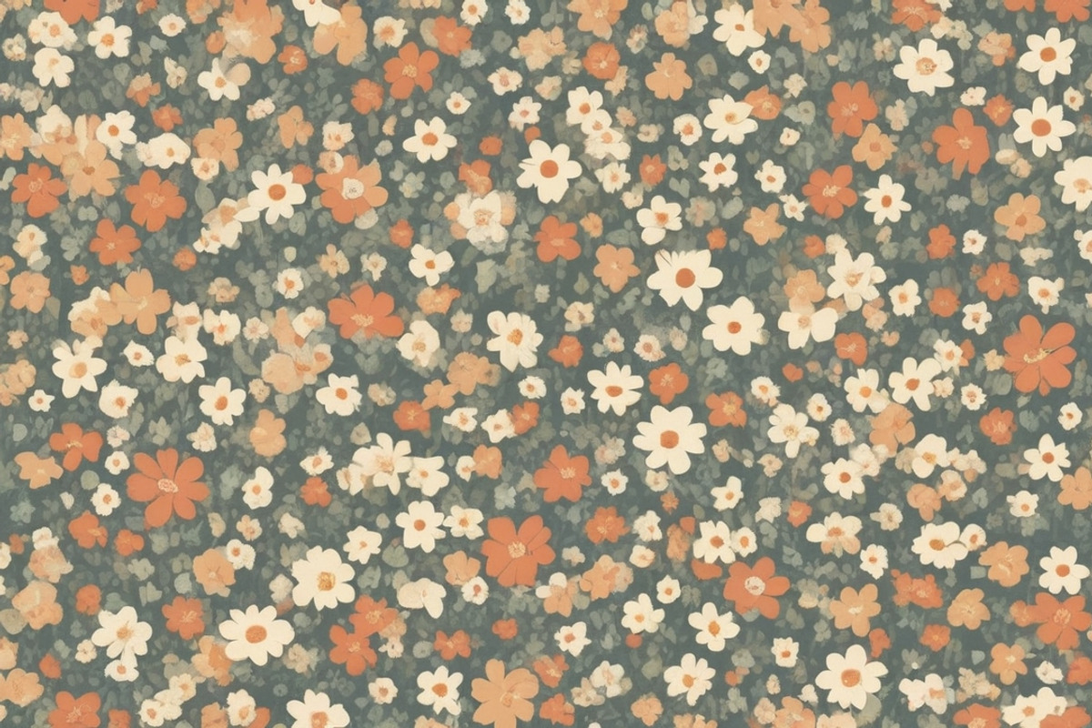 42 Retro Floral Checkerboard Pattern, a Pattern Graphic by adenpinkstore (Photo 7 of 11)