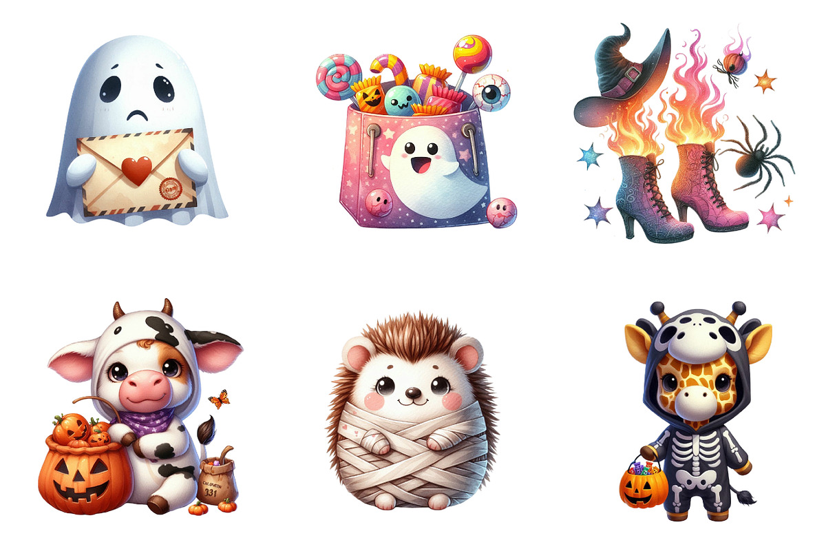 Watercolor Spooky Cute PNG, an Illustration by SinaCreation (Photo 5 of 7)