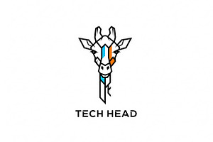 Tech Head Giraffe, a Branding & Logo Template by Logocreative