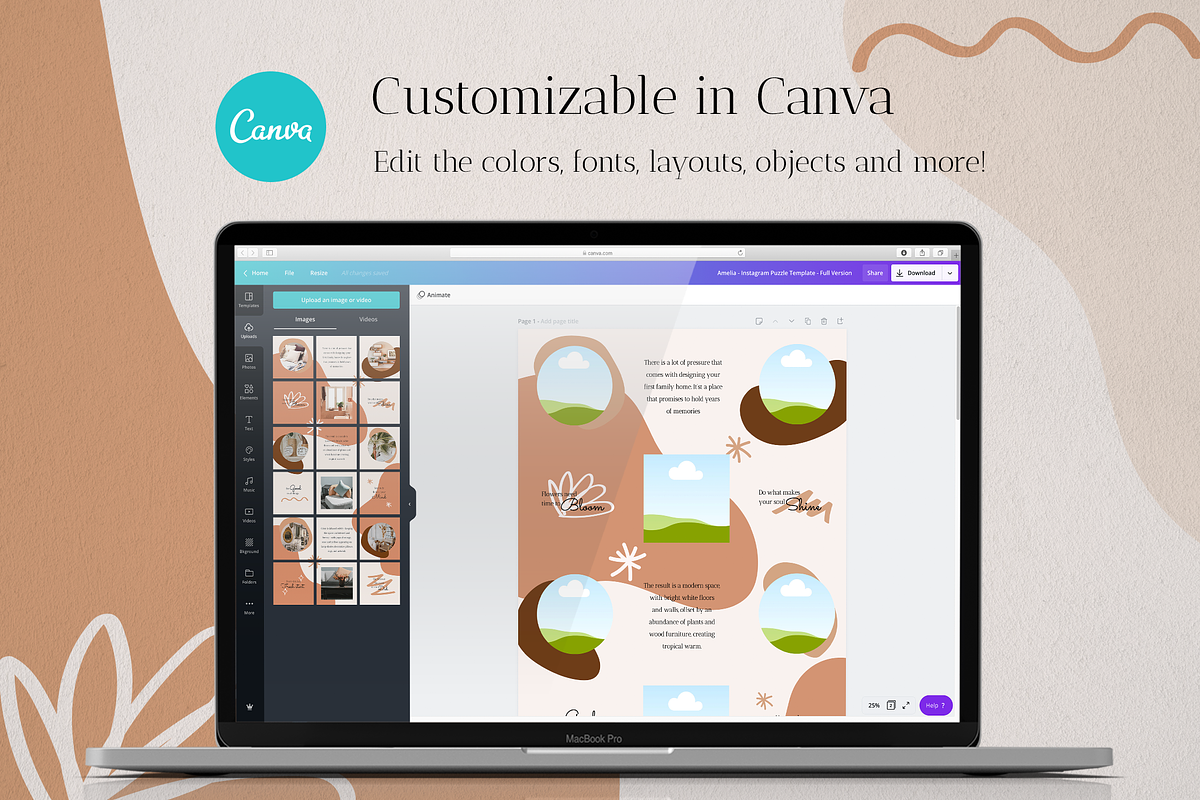 Amelia Instagram Puzzle | CANVA + PS, a Social Media Template by Slidesmash (Photo 6 of 7)