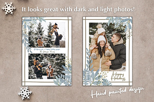 Watercolor Photo Cards Templates PSD