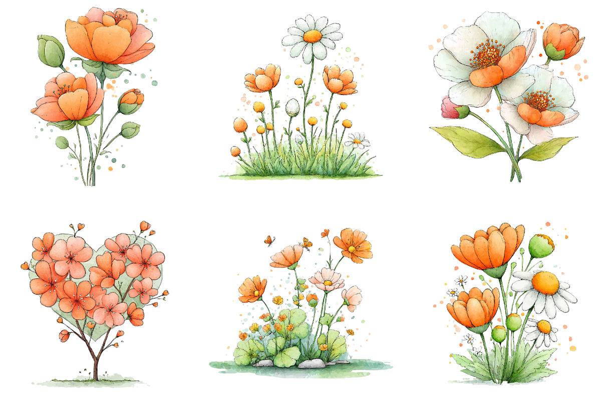 Whimsical Easter Flowers Clipart Png, an Illustration by Sublimation Artist (Photo 5 of 7)