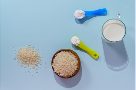 Powdered vegan rice milk. A glass of, a Food & Drink Photo by darksoul72