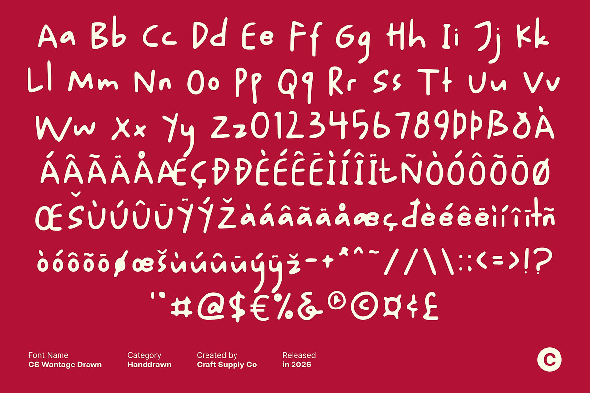 CS Wantage Drawn, a Handwritten Font by Craft Supply Co. (Photo 8 of 8)