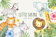 Watercolor Baby Safari Clipart, an Animal Illustration by PaperSphinx (Thumbnail 1 of 3)