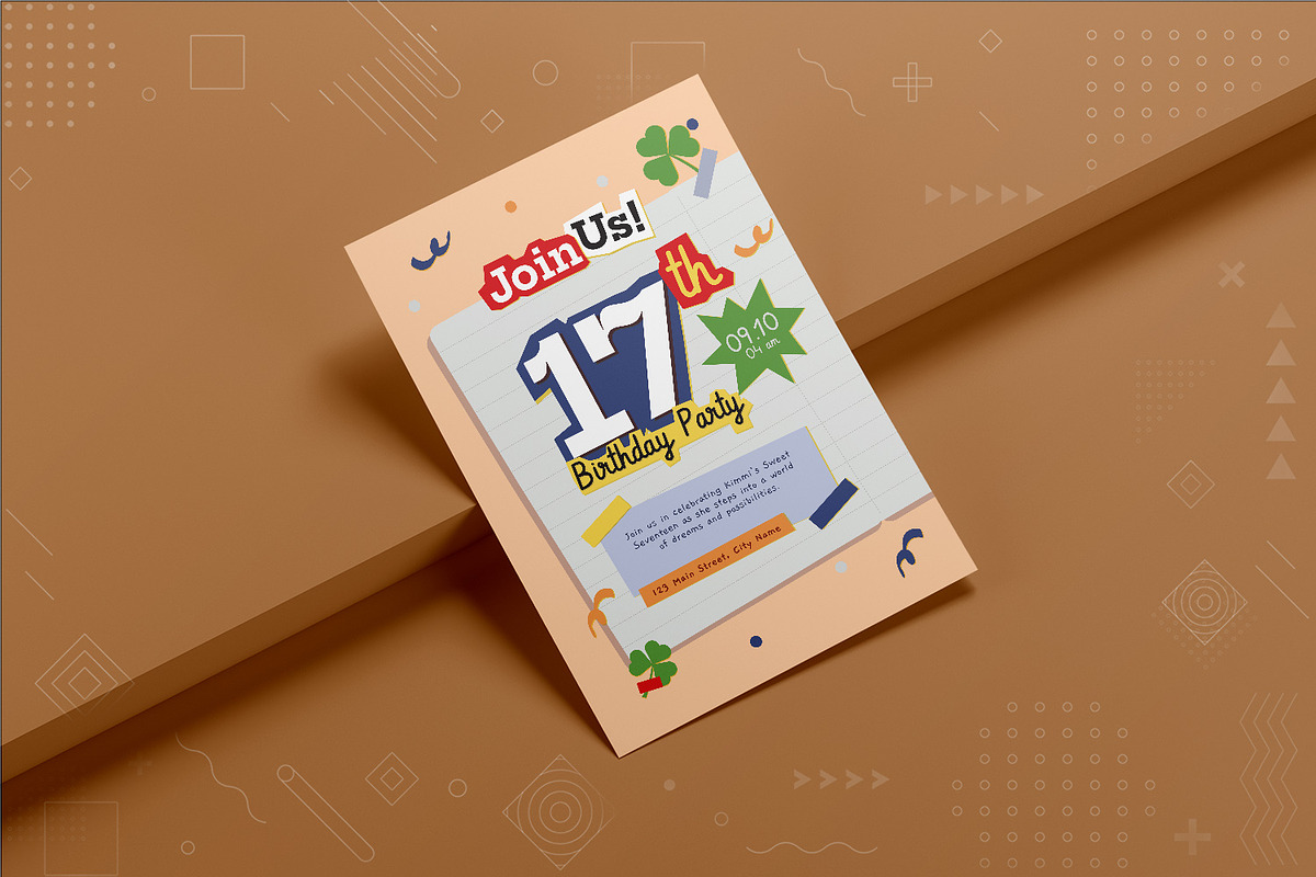 Typograph Birthday Invitation, an Invitation Template by Fannan Studio (Photo 2 of 2)