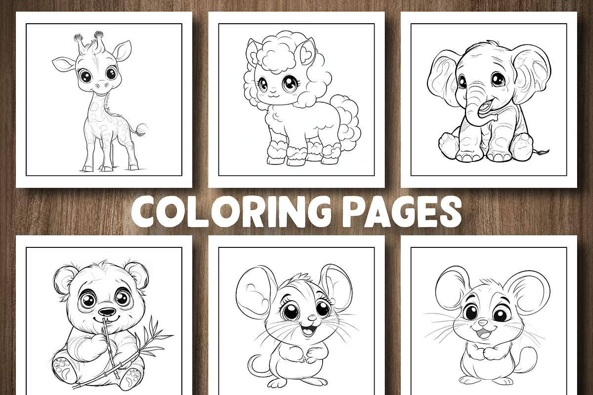 Cute Baby Animals Coloring Pages, an Animal Illustration by Design Station (Photo 4 of 5)