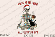 Funny Christmas Png, Snarky Skeleton, an Illustration by DreamPrint404 (Thumbnail 1 of 4)