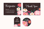 Floral wedding invitation cards set, a Decorative Illustration by Good Studio (Thumbnail 3 of 5)