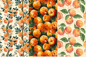 15 Peaches Seamless Patterns