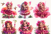 Cute Chibi Floral Girls Clipart, a Person Illustration by Design Scotch (Thumbnail 4 of 8)