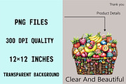 Whimsical Summer Fruit Basket Clipar, an Illustration by SVGArt (Thumbnail 4 of 9)
