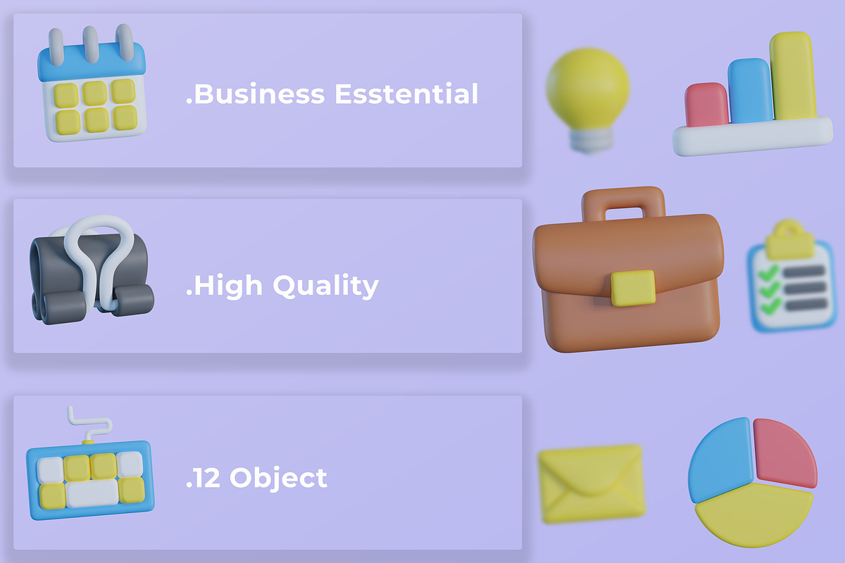3D Business Essentials Icons, an Object Graphic by Artnivora.Std (Photo 3 of 4)