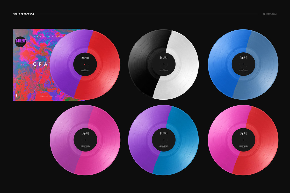 Vinyl Record & Cover Mockup Set, a Merchandise Mockup by creatsy5 (Photo 37 of 54)