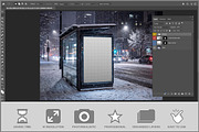 Bus Stop Billboard In Snow PSD, a Shirt Mockup by Bruno's Shop (Thumbnail 2 of 3)