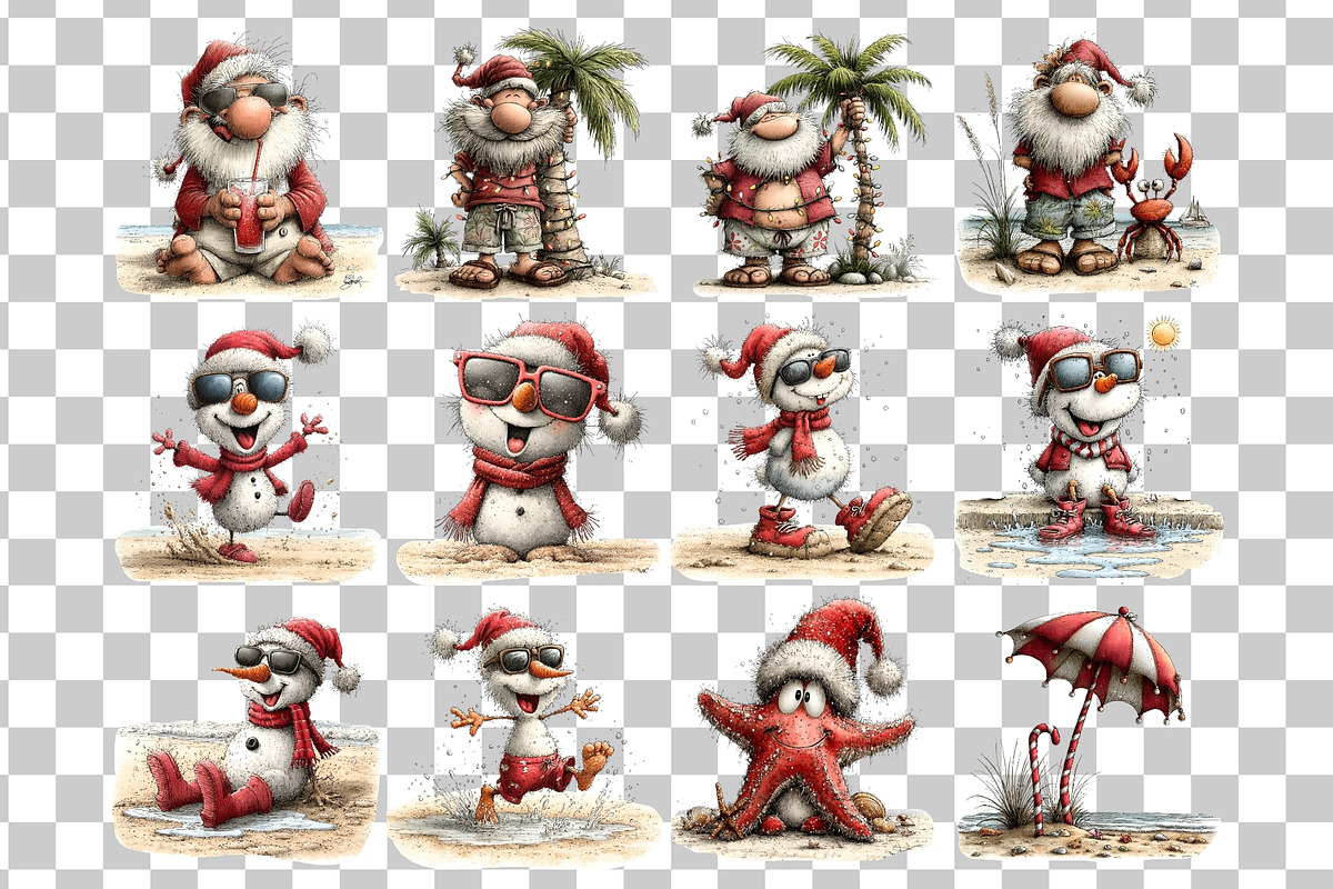 Summer Christmas Clipart, an Illustration by Nicolle's Colorful Art (Photo 4 of 7)