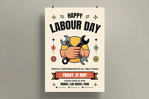 Labour Day Poster Template, a Flyer Template by MightyDesign