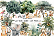 Watercolor Cute Baby Safari Animals, an Illustration by Designworld (Thumbnail 1 of 8)