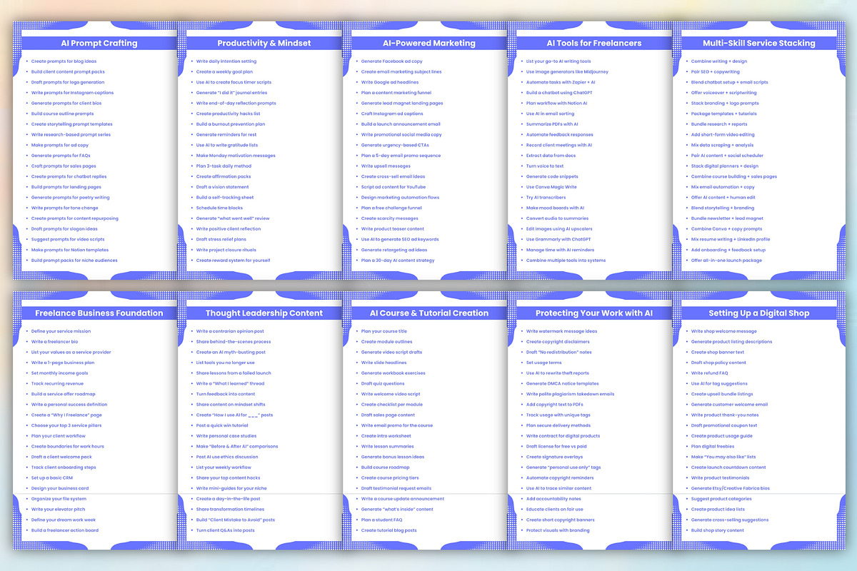 AI Freelancer Toolkit 1000+ Prompt, a Stationery Template by Designmela01 (Photo 3 of 6)