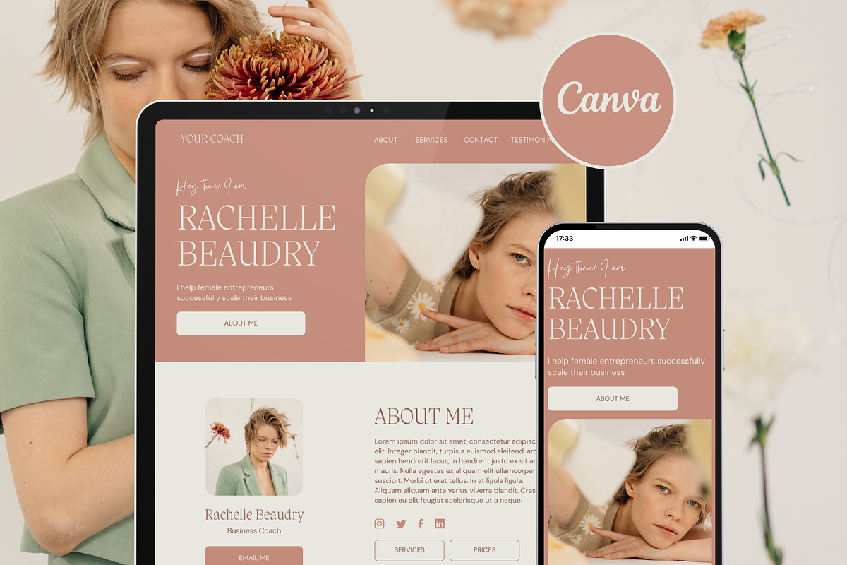 Elegant Coach Canva Website Template, a Websites & App Template by Eden Origin Studio (Photo 1 of 11)