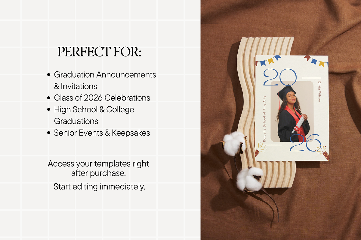 Graduation Announcement Template, a Card Template by Anna Design Studio (Photo 6 of 7)