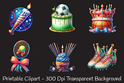 Sports Birthday Watercolor Clipart, an Illustration by RobertsArt (Thumbnail 2 of 8)